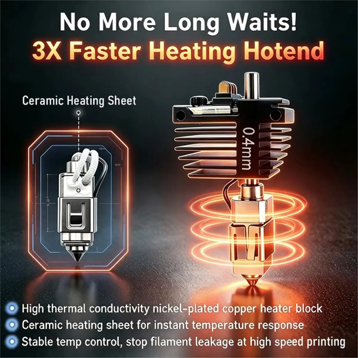 Hotend Kit for C5/C5 Pro Extruder Replacement Assembly with Silicone Cleaning Brush for Creator 5 Print Head