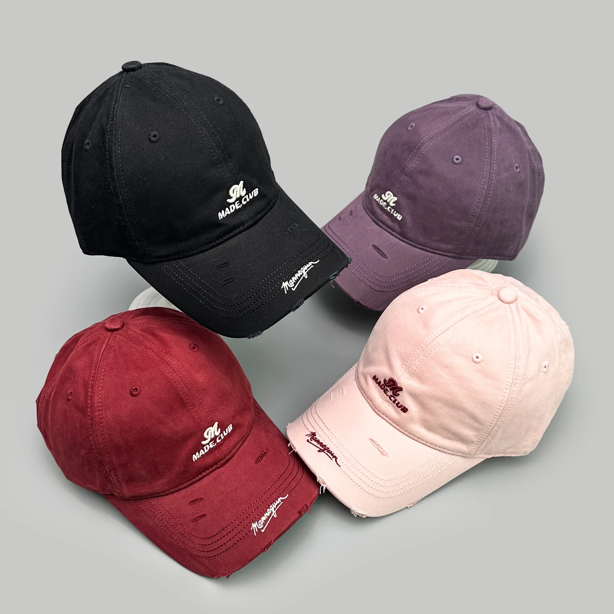 

Korean Broken Style Embroidered m Letters Baseball Hats New Men Women Sunshade Personal Versatile ins Fashion Casual Peaked Caps