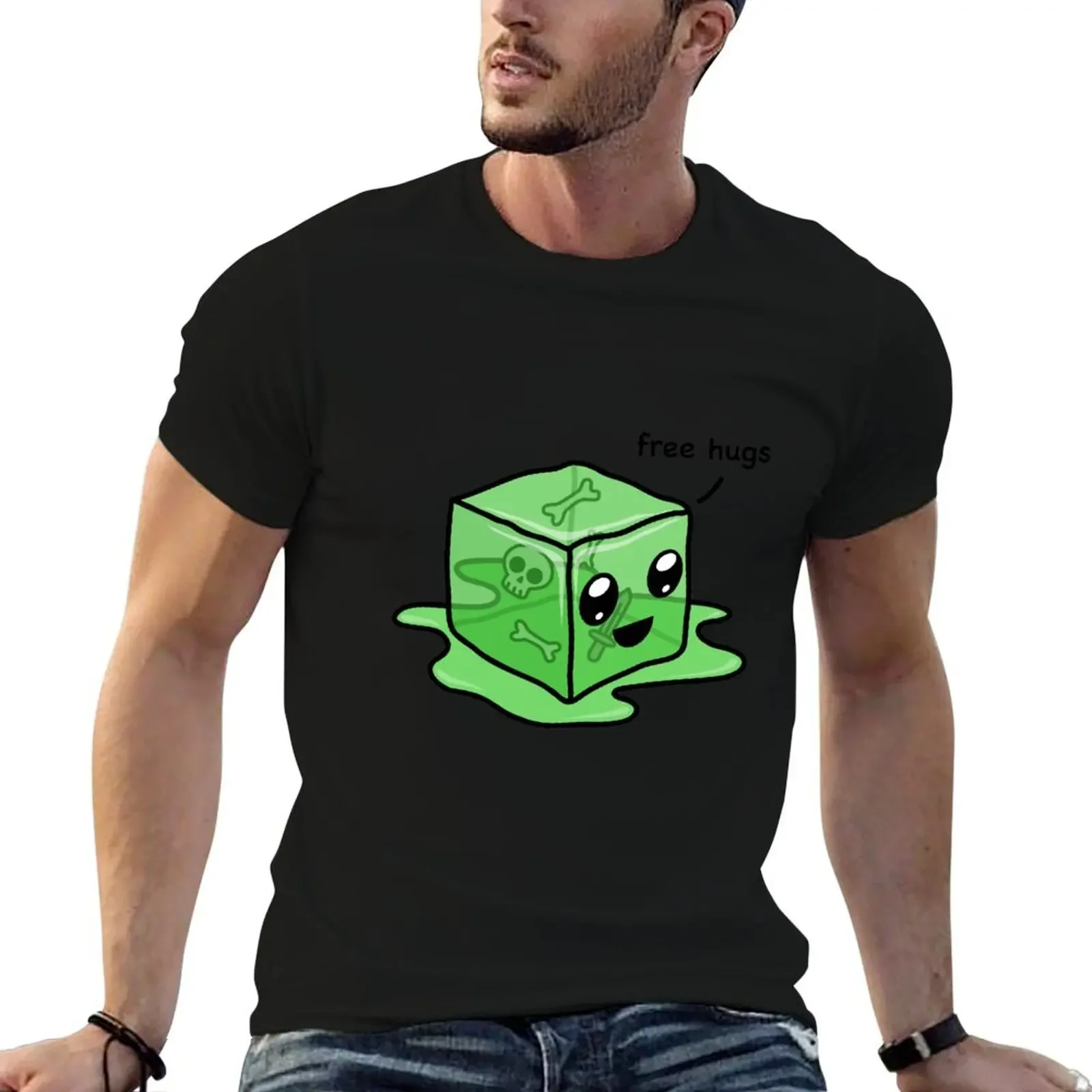 Kawaii Gelatinous Cube T-Shirt quick drying vintage t shirts anime tshirt graphics plain black t shirts men