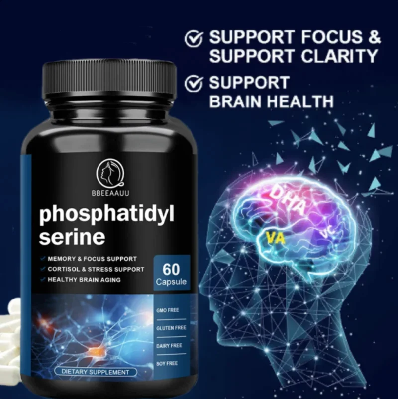 

BBEEAAUU 200mg Phosphatidylserine Capsule for Memory and Focus Smarter Brain Health Nootropics Supplements