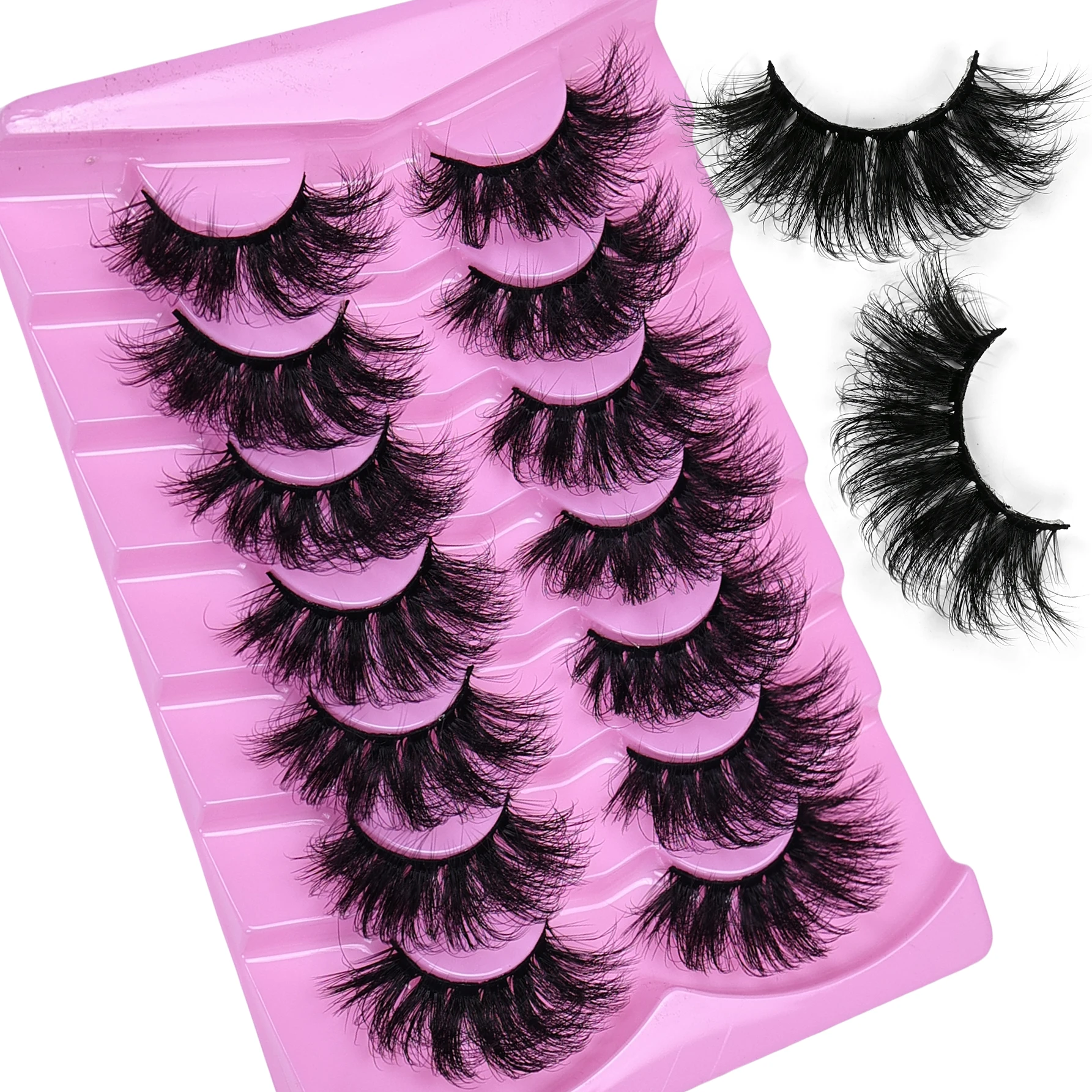 3D Cat Eye Lashes Pluizige Piekerige Valse Wimpers - Natuurlijk Luchtig Effect, Gemakkelijk aan te brengen voor dagelijkse/feestmake-up, Geschikt voor alle oogvormen