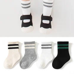 1 Pair Kid Sport Sock for Baby Boy Girl Solid Color Calf Sock for Toddler Simplicity Spring Autumn Soft Combed Cotton Sock Child