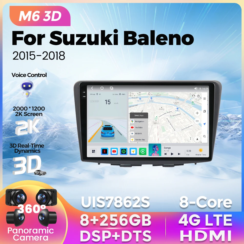 

2023 NEW M6 Pro Plus 3D Car Radio For Suzuki Baleno 2015-2022 Multimedia Player Car Intelligent System For Carplay Android Auto