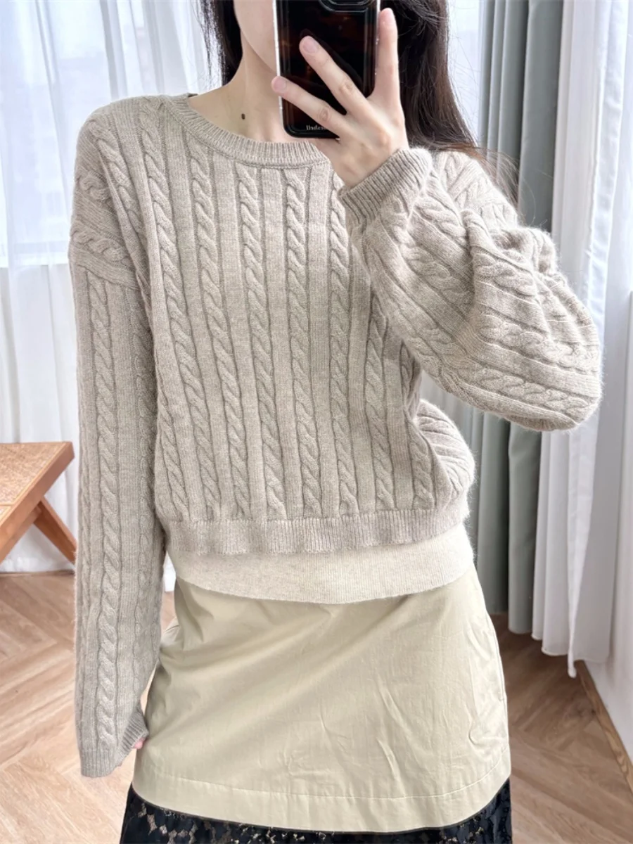 Fake Two Knitted Sweaters Lazy Style Solid Color Twisted Flower Sweater Daily S Home 25 Early Spring New French Styley2k Clothes