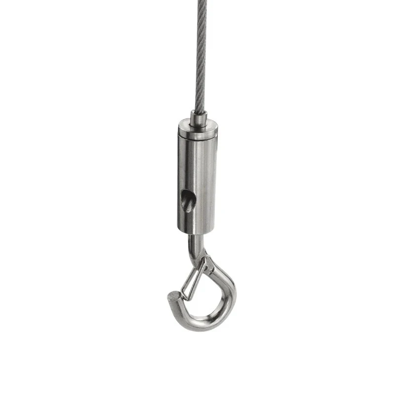 Adjustable Automatic Wire Rope Spring Hook Clothesline Hanging Solution System Suspension Code Stainless Steel Cable