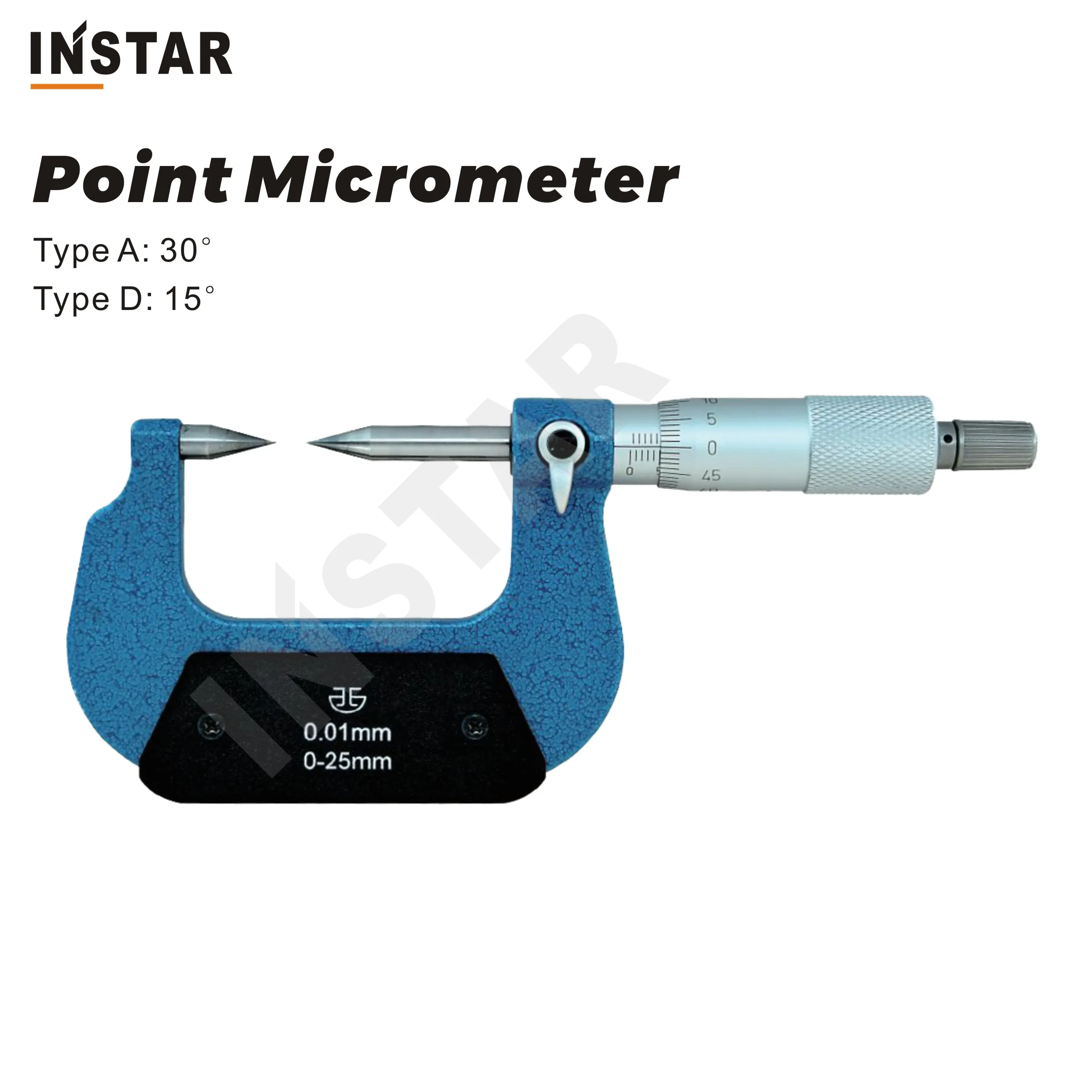 

Point Micrometer 0-25mm x 0.01mm 30° 15° Carbide Tips 25-50mm 50-75mm 75-100mm 100-125mm 125-150mm Outside Industrial Quality