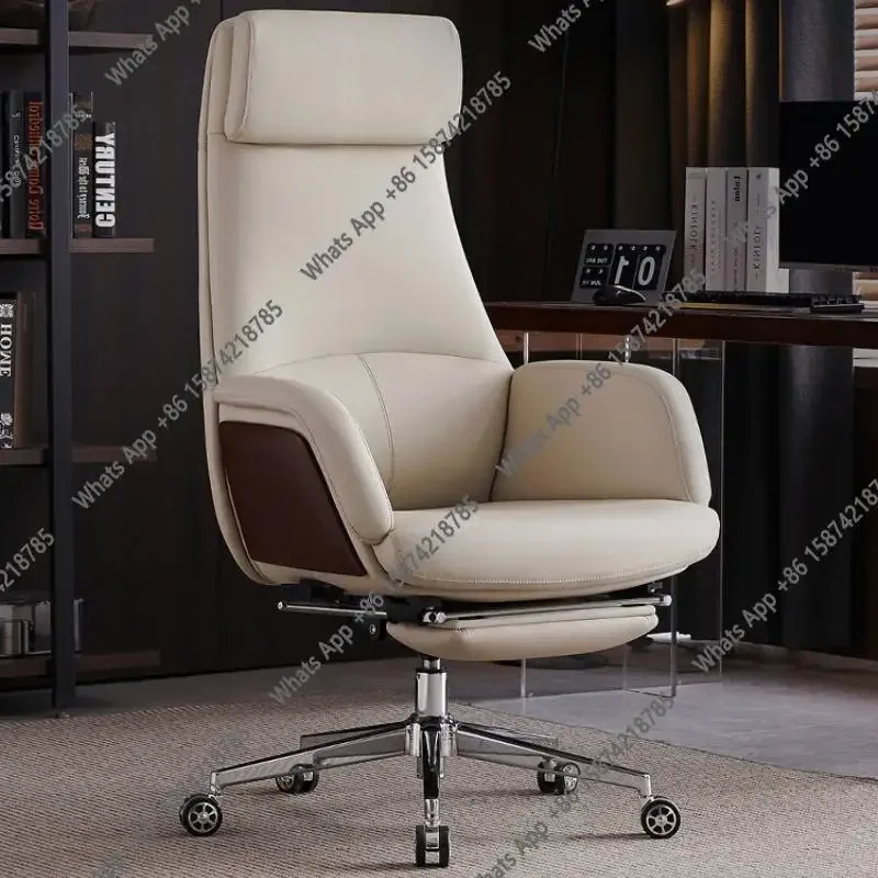 

N67 S Adjustable Beige Office Chair Nordic Luxury Swivel Wheels Comfortable Office Chair Relaxing Silla Oficina Home Furniture
