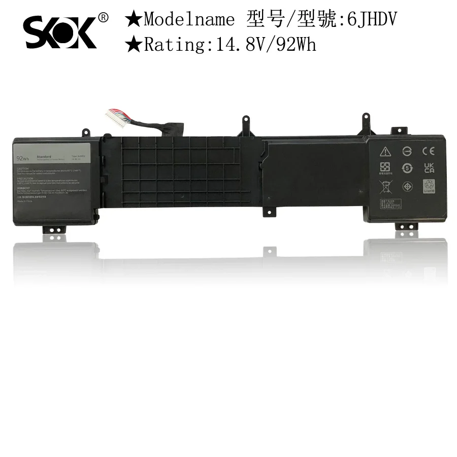 

Аккумулятор для ноутбука 6jhdv 9 Cell, совместим с Dell Alienware 17 R2 R3 ALW17ED-1728/1828T/2728/3728 3828 4718 4738