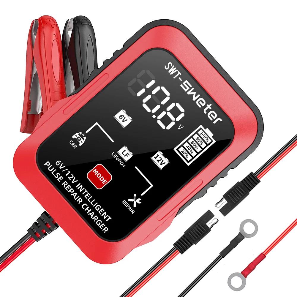 EU Plug 6V 12V SWT-3612 ultra-thin 6V 12V charger ASE adapter cable motorcycle lawn mower car battery charger