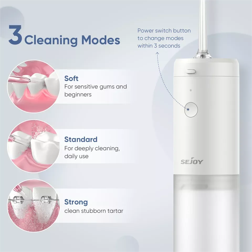 SEJOY Oral Irrigator Electric Water Flosser For Teeth Dental Oral Irrigator Portable Rechargeable Portable Teeth Cleaner