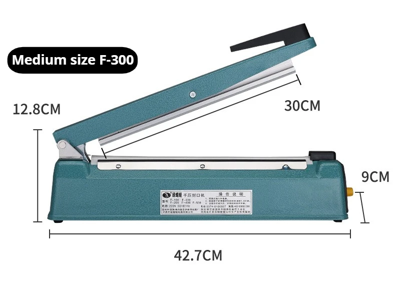 200/300/400mm Handbediende Sluitmachine Desserts Voedsel Commerciële Geschenken Verpakking van Vloeistoffen Plastic Afdichting Krimpkousfolie