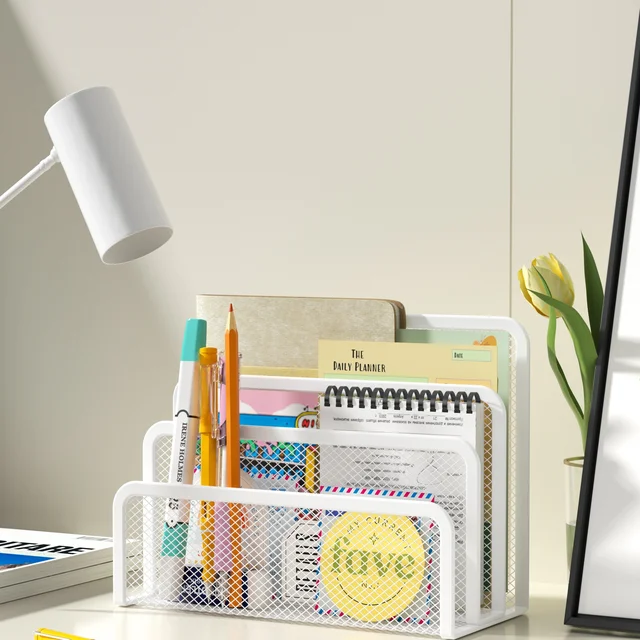 Papers Trays Notebook Stand Rack Desk 3-layer Black Metal Iron Mesh Holder for Magazine Document File Book Rack Organizer Office 5