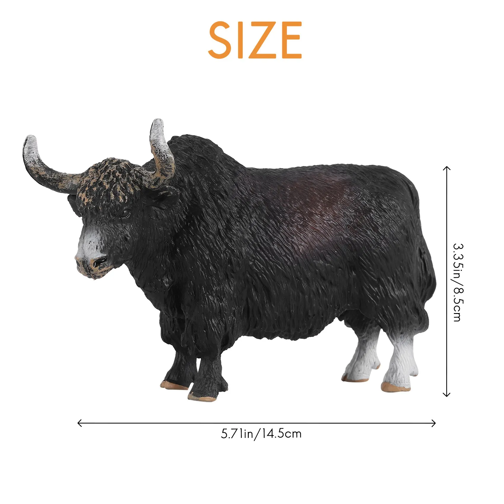 14.5X3.5X8.5Cm Klassieke Zwarte Dieren Vee Stier Os Beeldje Pvc Schattig Levensechte Model Speelgoed