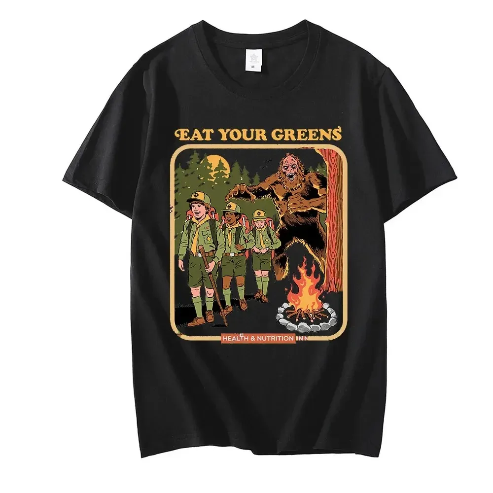 

Eat Your Greens Unisex Black Tshirt Men 90s Vintage T Shirt Oversized Graphic T Shirts Cotton Tshirt Oversized high quality soft