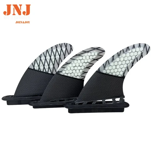 Tabla de surf de carbono JNJ-FCS II y JNJ-FUTURE, propulsor medio de tamaño de aletas triples