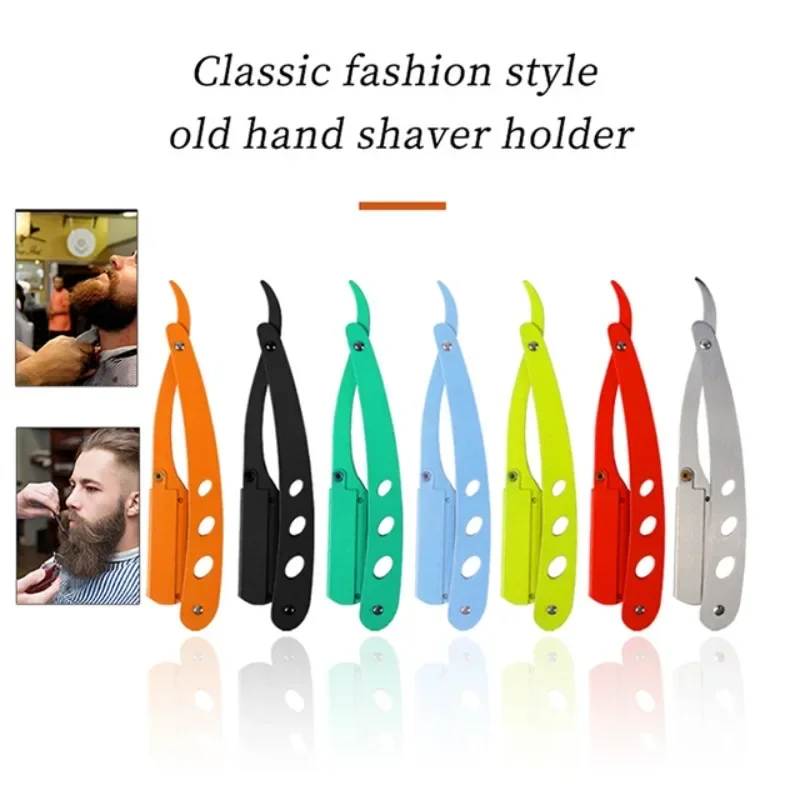 Colourful Professional Manual Shaver Straight Edge Stainless Steel Sharp Barber Razor Folding Shaving Beard Cutter Wholesale