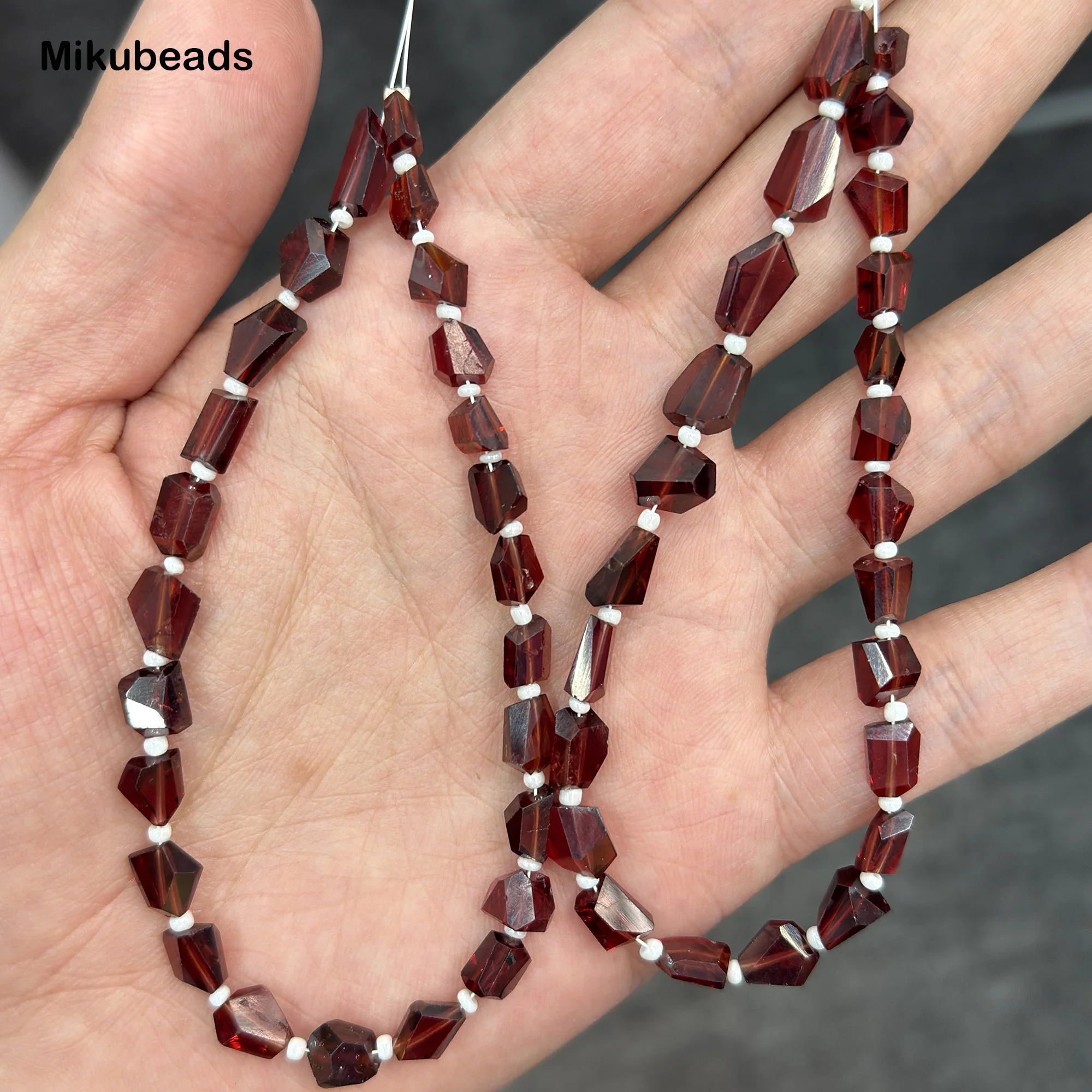 Natural AAA Brazil Red Garnet 3.2-7*5-10mm Faceted Irregular Shape Beads Shinny Stone For Jewelry Making DIY Bracelet Necklace