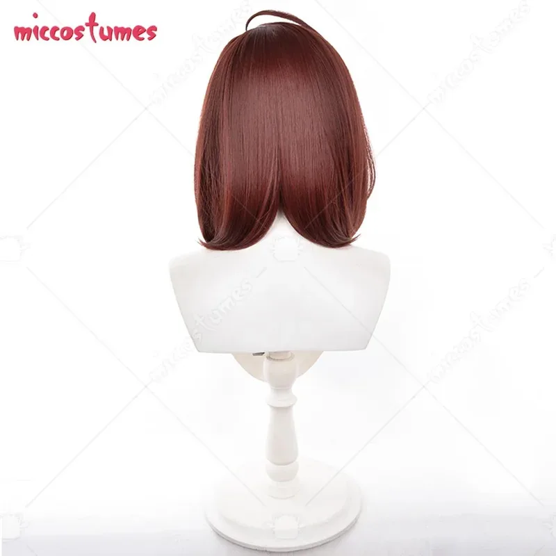 CyMICCOSTUMES Peruca feminina Ayase Cosplay curta peruca marrom avermelhada