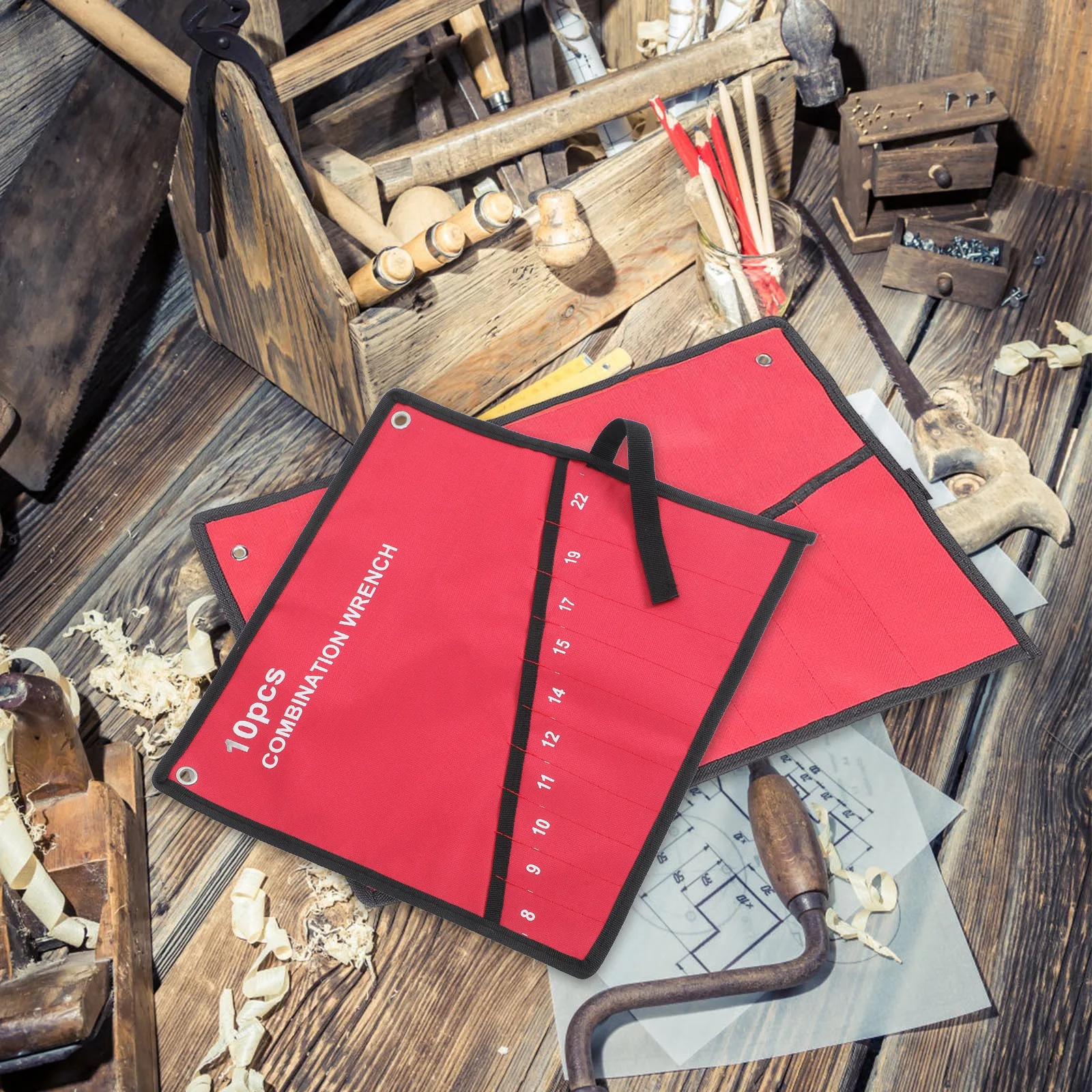 أداة الحقيبة المنظم الثقيلة أكسفورد القماش متعدد جيب وجع نشمر حقيبة التخزين لميكانيكا كهربائيين أداة لفة حقيبة