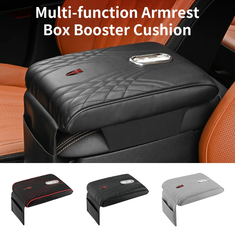 Car Armrest Box Protective Cover Armrest Booster Pad with Tissue Box Accessories For Hongqi HS5 H5 H9 E-QH5 HS7 E-HS9 H7 E-HS3