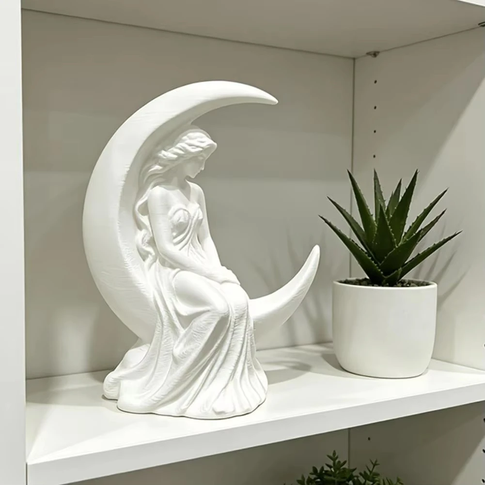Office Desk Ornament Decorative Statue 3d Printed Angel Figurine Small Crouching Angel Ornament White For Home Shelf Decor