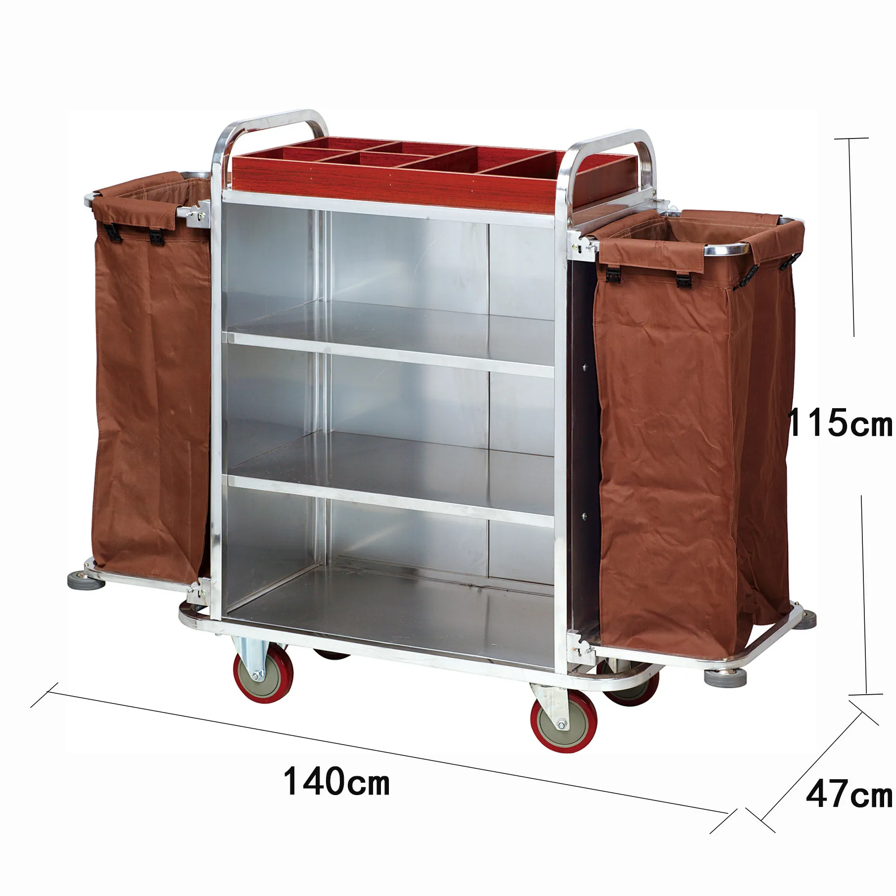 

Тележка для гостиничных номеров из нержавеющей стали, тележка для белья, тележка для уборки в отеле, сервисная тележка, оптовая продажа от производителя