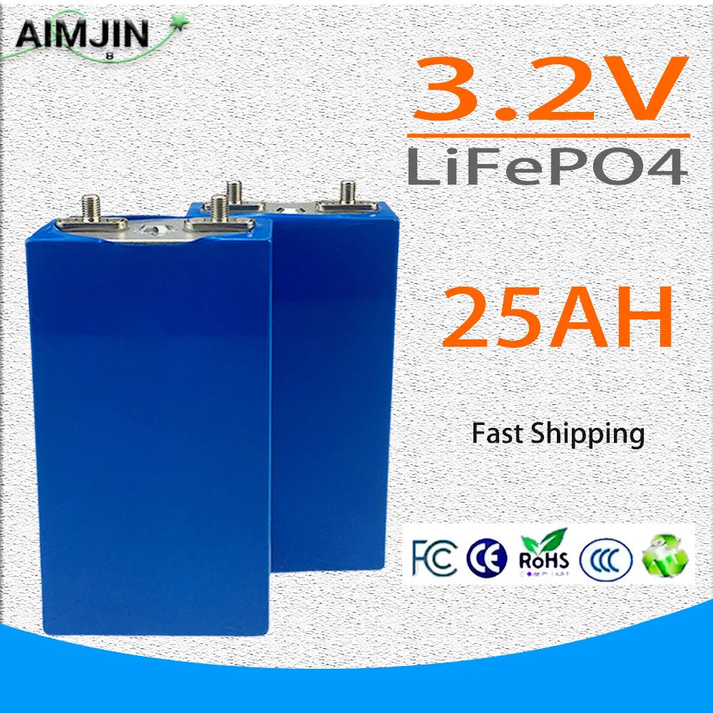 

LiFePO4 3.2V 25Ah phosphate 25000mAh battery for 4S 12V 24V motorcycle auto motor batteries Stud modification