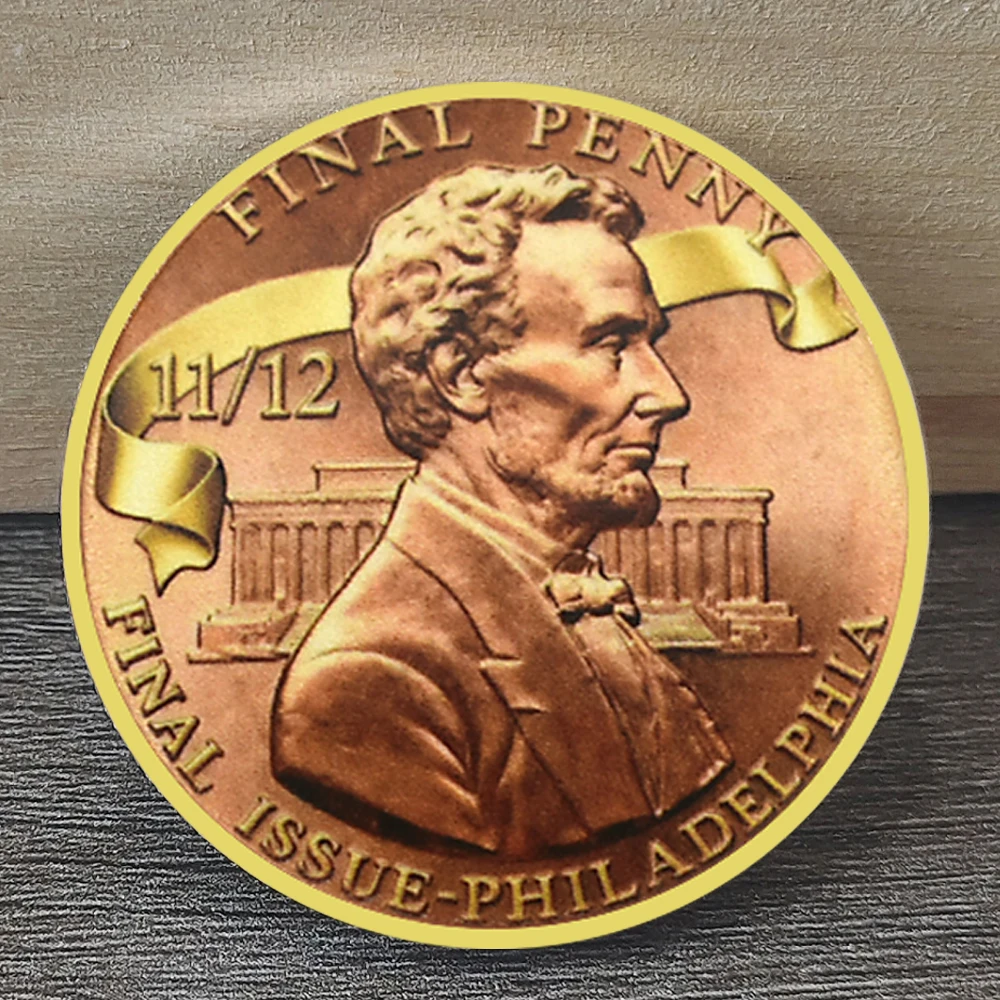

The Last U.S. Penny 1909-2025 Commemorative Coin Featuring Statue of Liberty and Abraham Lincoln commemorative gift