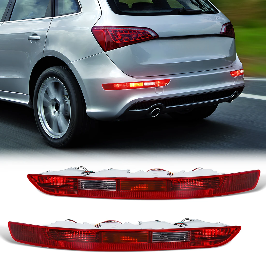 

4-Bulbs Car LED Warning Tail Light For Audi Q5 2009-2017 Rear Bumper Brake Light Signal Lamp Reversing Stop Lights 8R0945096