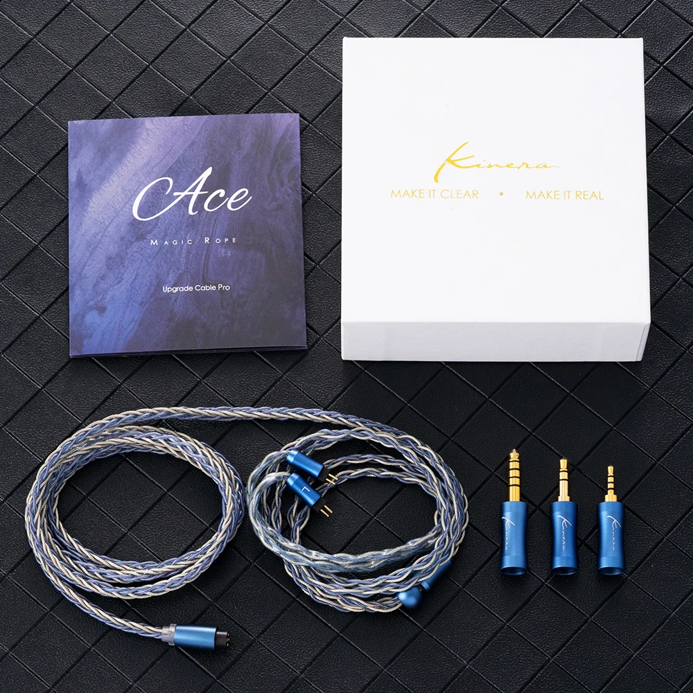 Kinera Ace 2.0 หูฟัง Modular สายอัพเกรด 2.5 + 3.5 + 4.4mm Balanced ปลั๊กที่ถอดออกได้เงินฟอยล์โลหะผสมทองแดง 0.78 2pin/MMCX