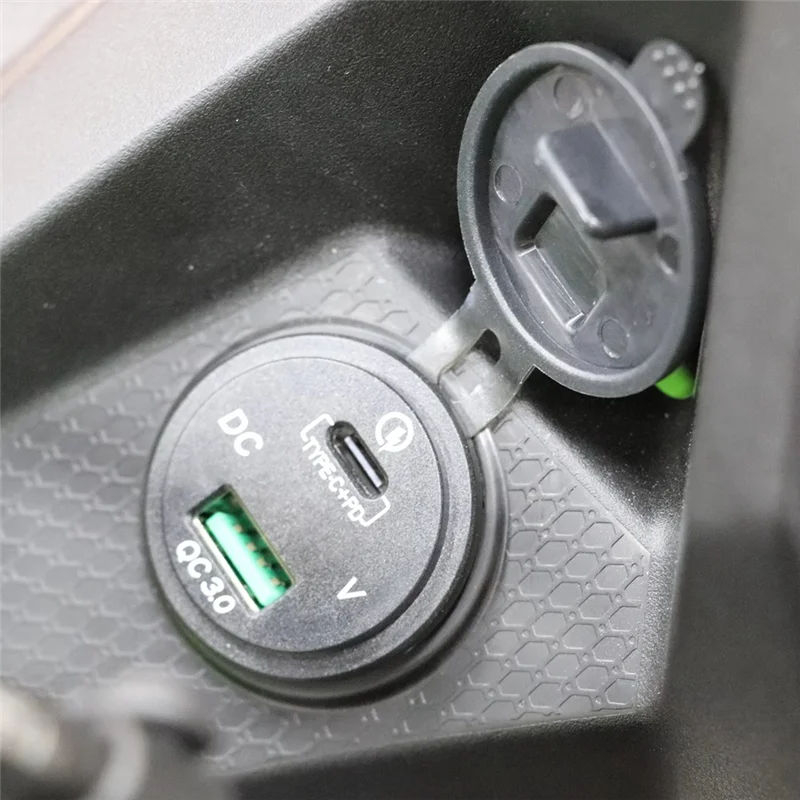 

A22E-Motorcycle USB Charger With Voltage Display USB+Type-C Port Socket For Kawasaki Ninja 400 650 Versys 650 Accessories