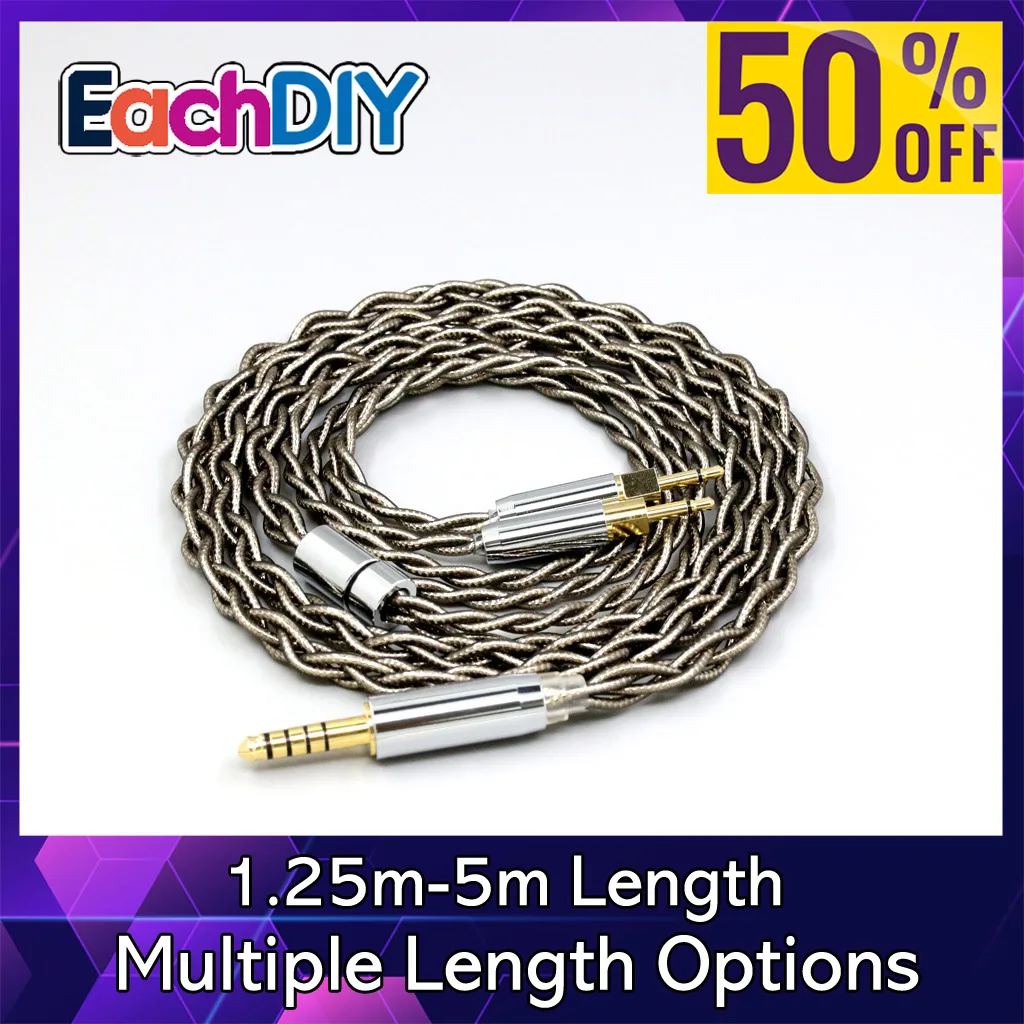 99% Pure Silver Palladium + Graphene Gold Earphone Shielding Cable For Sennheiser HD700 Headphone 2.5mm pin 4 core LN008204