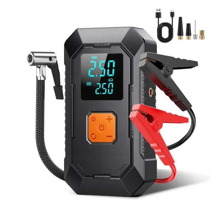 Car emergency start to take the power of the car air pump portable all-in-one machine
