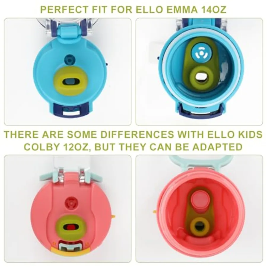 4 قطعة استبدال صمام دغة لزجاجة مياه Ello Emma 14oz سيليكون لا BPA استبدال صنبور زجاجة المياه متوافق مع Ello