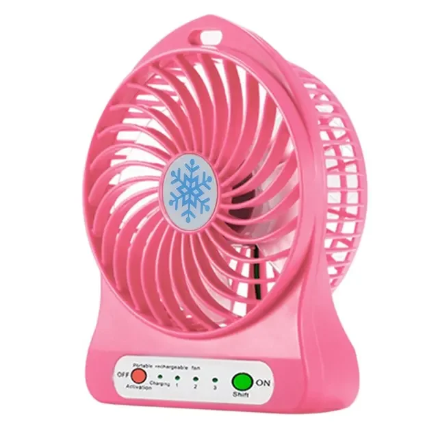 Portátil mini ventilador led refrigerador de ar a pilhas carregamento usb desktop 3 modo regulação velocidade função iluminação led