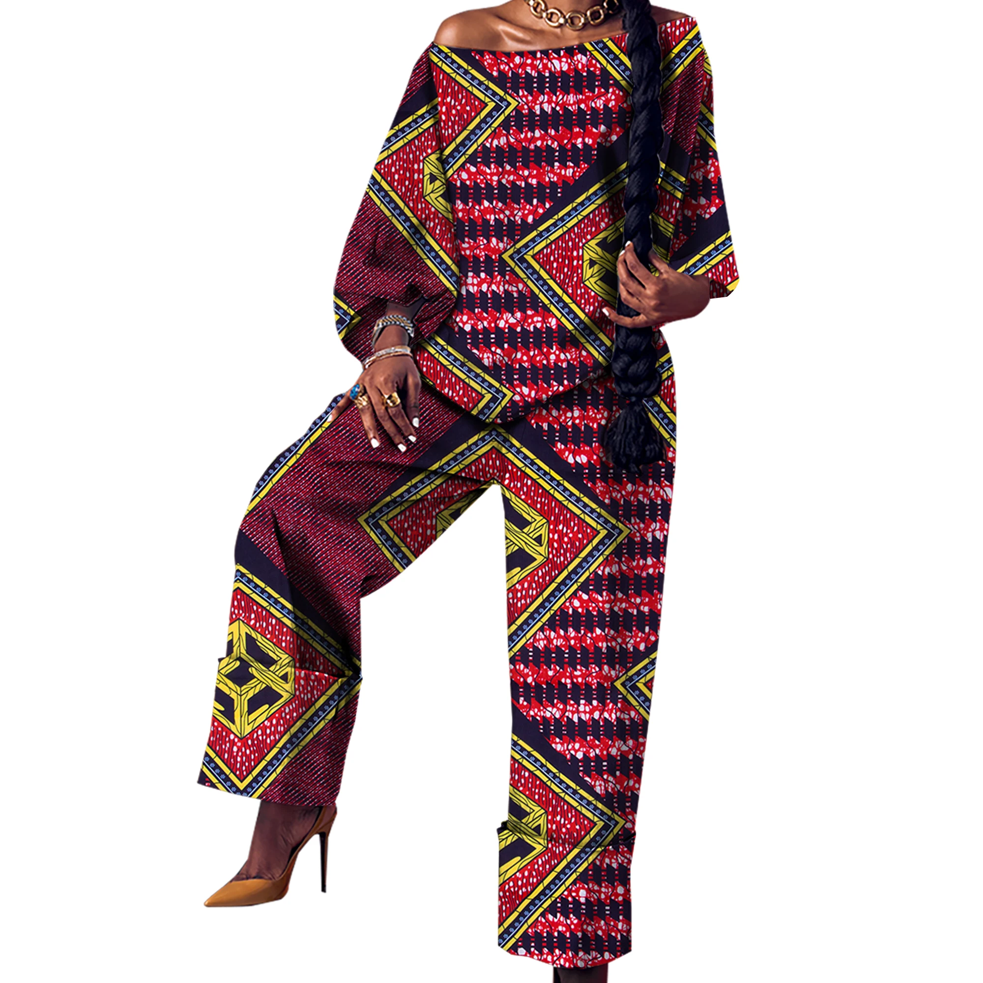 2-pcs-set-women-matching-sets-african-print-top-and-pants-slash-neck-loose-blouse-with-trousers-african-outfit-for-women-wy9226