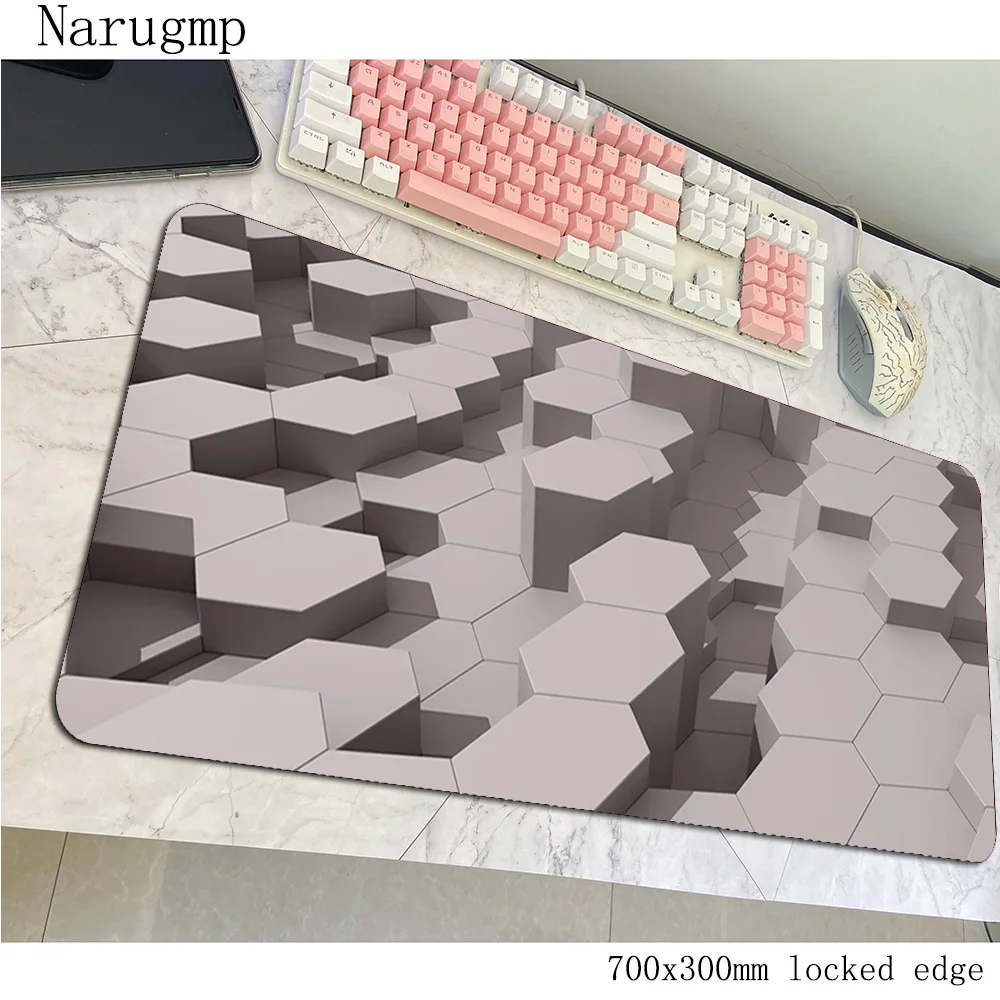 Hexagon Abstract mouse pad gamer gel mousepad 700x300x3mm rubber desk mat Personality gaming accessories pc game mats oversized