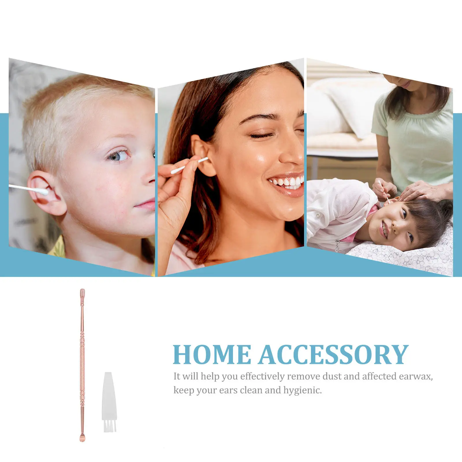 Stainless Steel Earwax Cleaner Round Pick for Daily Household Use Comfortable Ear Canal Massage Tool
