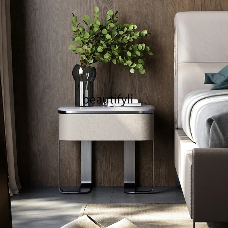 

xzBedside tables, natural marble, metal, storage, bedside tables