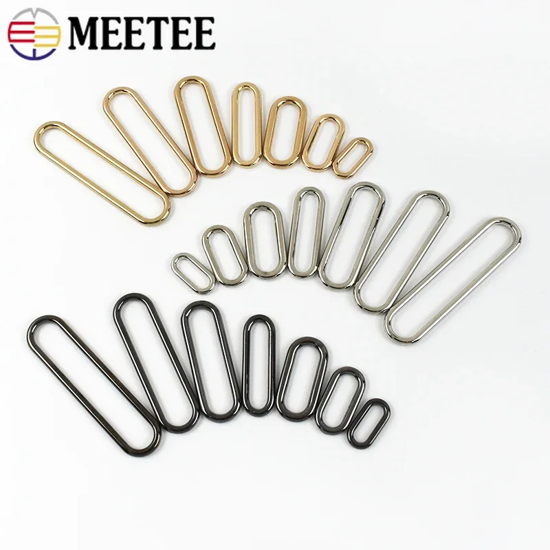 10Pcs 15-60mm Oval Hook O Ring Metal Buckle Bag Strap Connect Rings Carabiner Clip Accessories for Handbag Dog Coller Loop Clasp