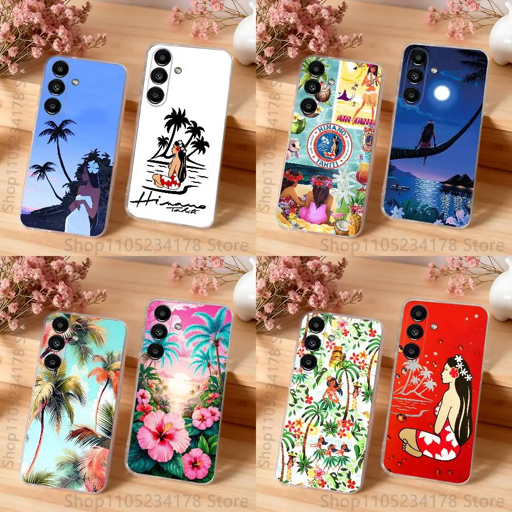 Hinano Tahiti Girl Beach Phone Case For Samsung S30,S25,S24,S23,S21,S22,S20,S10,5G,FE,lite,PIus,Ultra Transparent Cover