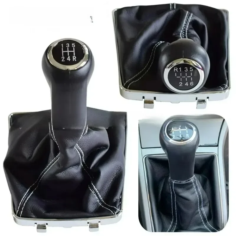 ل Fit فوكسهول أوبل أسترا III H 1.6 04-10 دليل 5 6 سرعة والعتاد عصا رافعة مقبض شيفتر مع غطاء جلد مقاوم للغبار #1