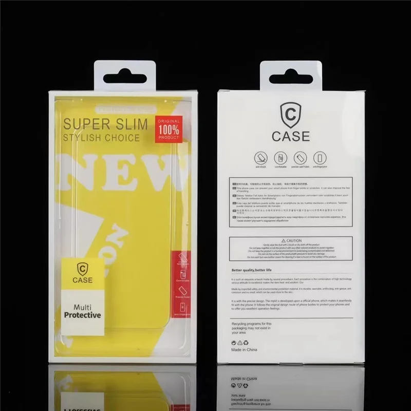 200Pcs/Lot 8 Styles Blister PVC Plastic Clear Retail Packaging Package Box for Clear Mobile Phone Case Cover Wholesale