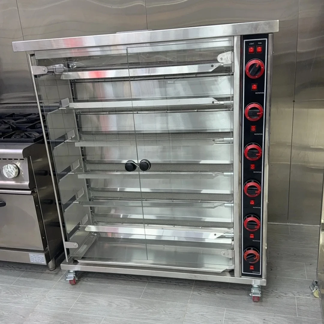 Wholesale 6 Rods Commercial Rotisserie Grill Chicken Gas Rotisserie Machine Roaster Oven