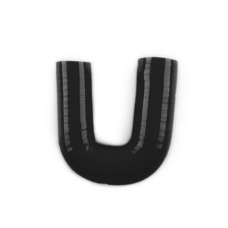 ID 12mm 15mm 19mm 22mm 25mm 32mm 35mm 38mm 42mm 51mm Black 180 Degree Elbow General Silicone Coolant Intercooler Pipe Tube Hose view 3
