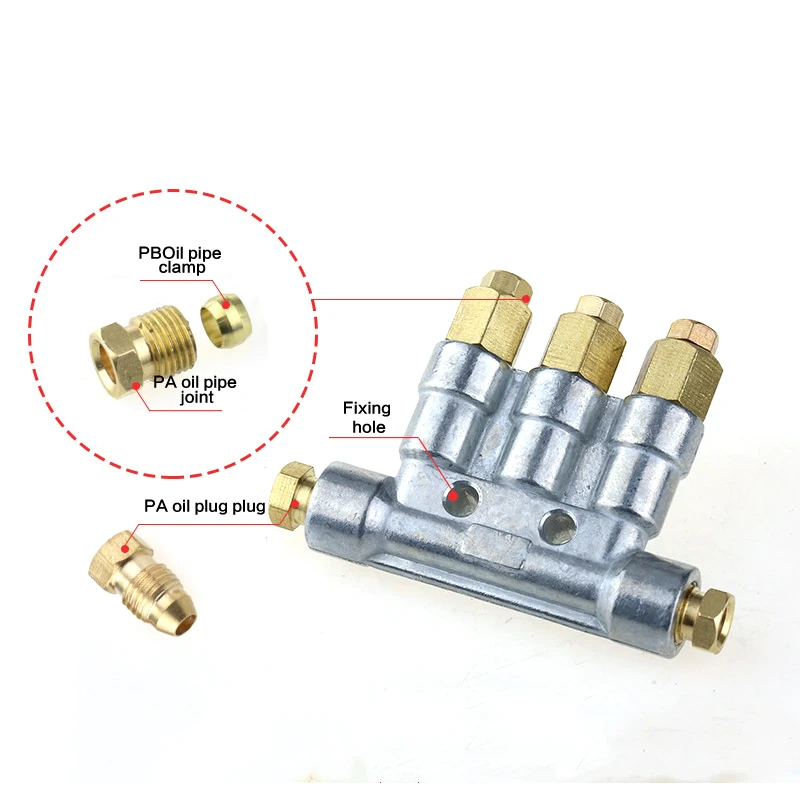 Positive displacement type oil distributor/adjustable oil distributor/oil drain lubrication fittings 2/3/4/5 position pipe