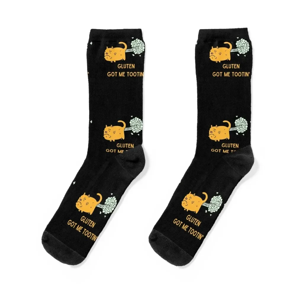 

Gluten Got Me Tootin' Cat Socks funny gifts gifts cotton gym Socks Man Women's