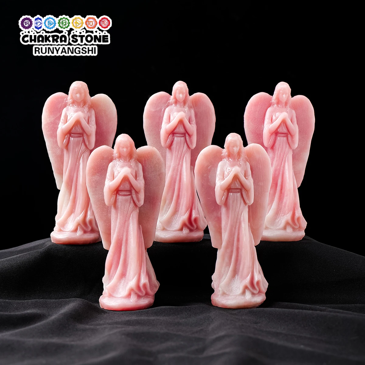 1PC Natural Crystal pink opal Energy Gemstone Guardian Angel Healing Statue Figurines Home Decor Ornament Gift