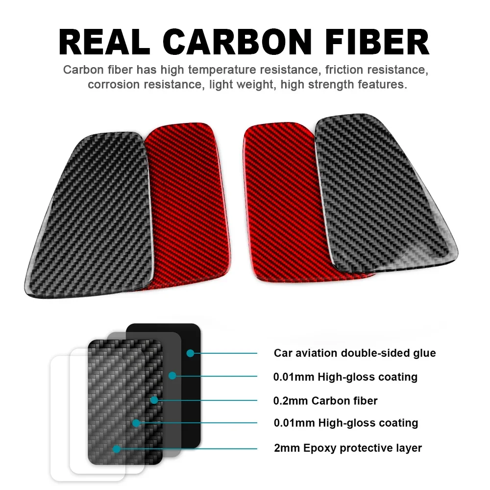 For Fiat 500 Abarth 595 695 2017 2018 2019-2023 Real Soft Carbon Fiber Rear Tail Light Lamp Cover Trim Fit Exterior Accessories