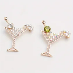 Elegant Lovely Wine Glass Brooch Rhinestone Alloy Pin Clear Luxury Niche Corsage Clothing Ladies Accessory Gift